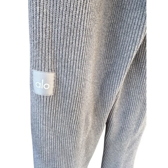 Alo Yoga Domain Rib Knit Sweatpant  Size Small Athletic Heather Grey - Picture 4 of 8